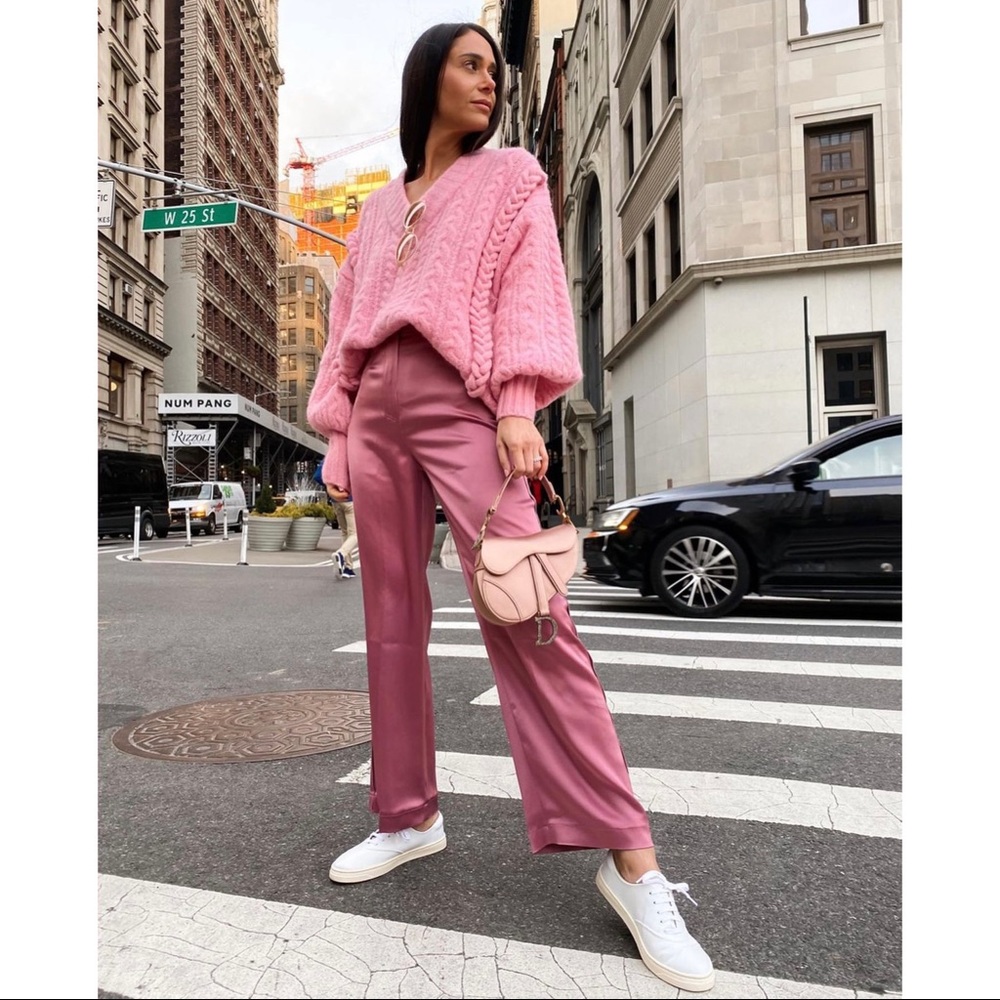 New Zara Pink Cable Knit Sweater (Sz: S)